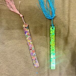 Colorful Resin Bookmarks with Tassels